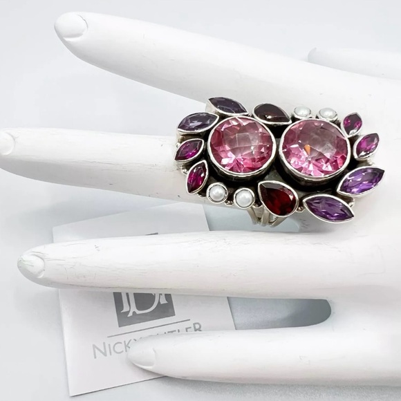 🌟Nicky Butler One of a Kind 925 Sterling Silver Pink Quartz Size 7.5 Ring NEW - Picture 10 of 15